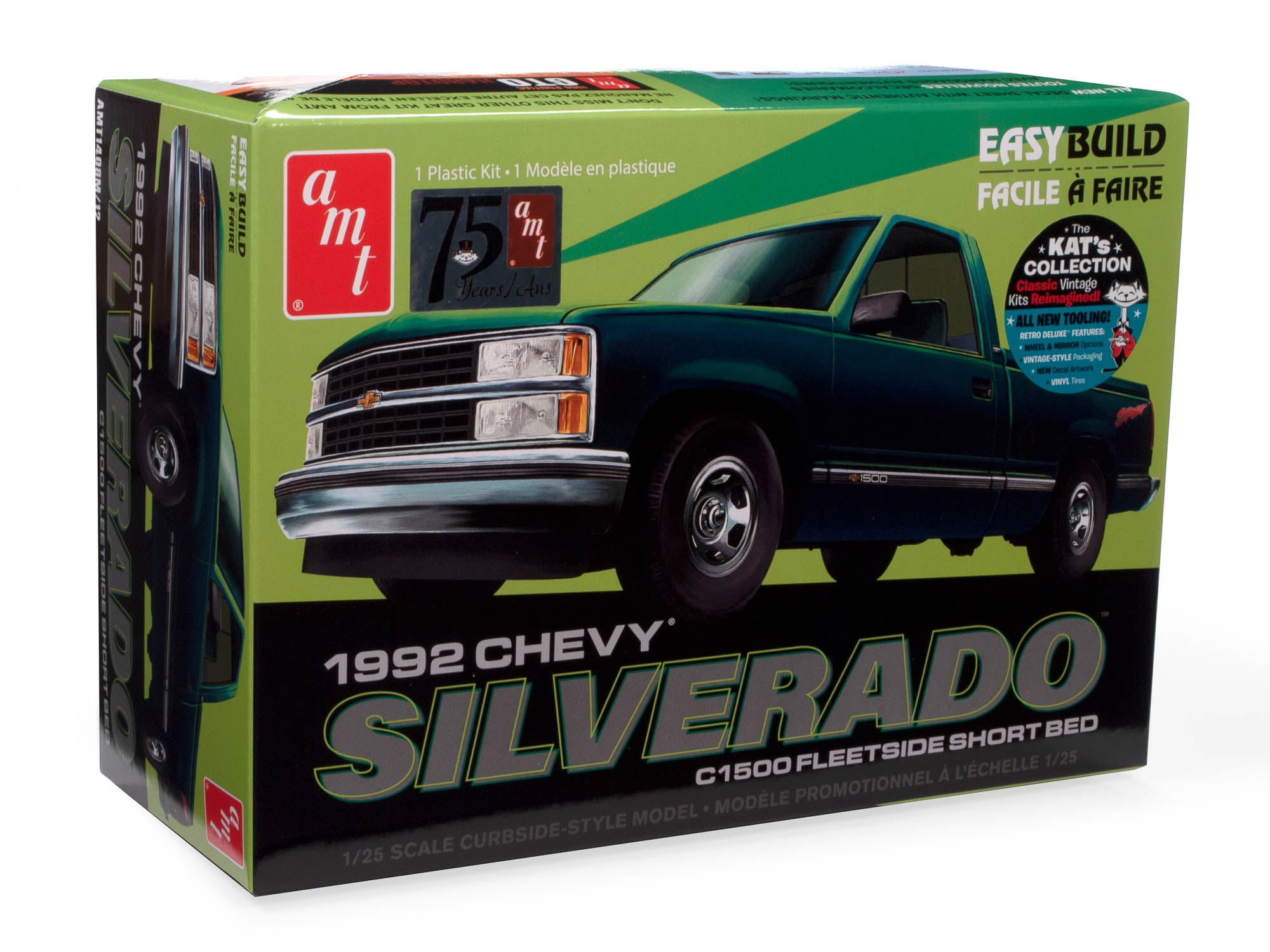 AMT Model Kit Skill 2 1992 Chevrolet Silverado Shortbed Fleetside Pickup Easy Build With New Tooling