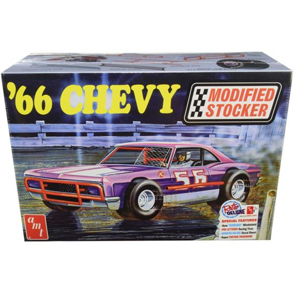 AMT Skill 2 Model Kit 1966 Chevrolet Impala 1-25 Scale Model Modified Stocker