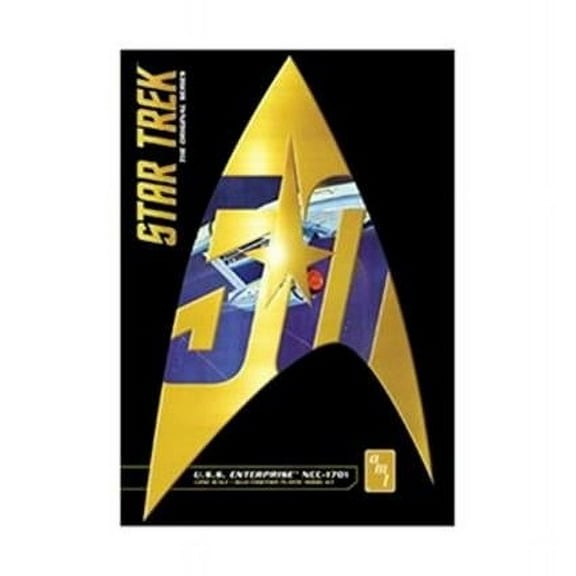 Skill 2 Model Kit U.S.S. Enterprise NCC-1701 Refit Starship "Star Trek" The Original Series Anniversary 1/650 Scale Model by AMT
