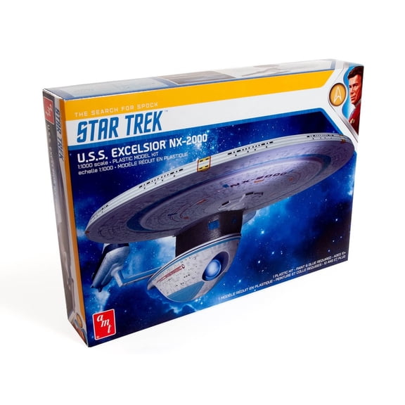 AMT Star Trek U.S.S. Excelsior NX-2000 Space Ship Model Kit, Skill 2, Plastic, 1/1000 Scale