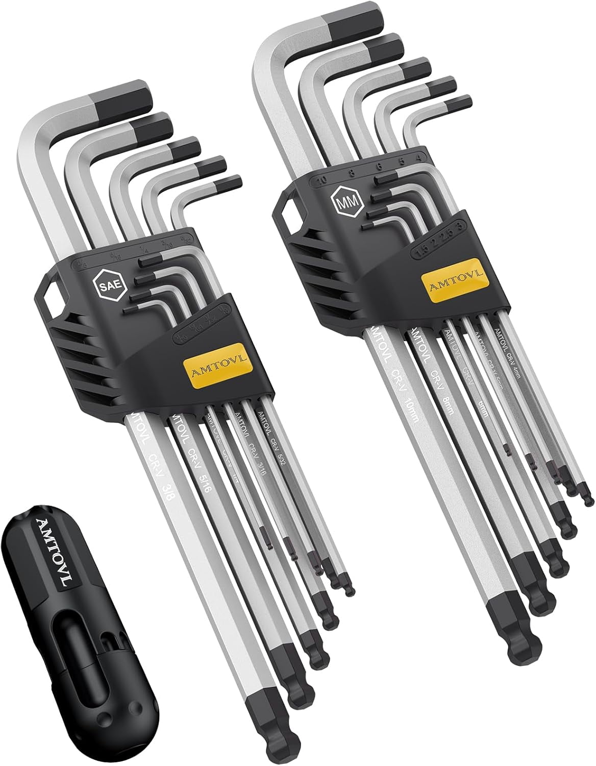 AMTOVL Hex Key Set, Allen Wrench Set, 18PCS Metric and SAE Allen Key ...