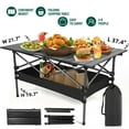 thumbnail image 1 of AMTPM Folding Camping Table Portable Outdoor Table(No Net Bag), Lightweight 0.5mm Steel Lightweight Camping Table,   for Indoor & Outdoor Picnic Hiking, Backpacking, Beach，37"x 22", 1 of 12