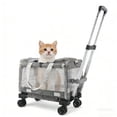 thumbnail image 1 of AMTPM Pet Carrier with Wheels for Cats, Cat Carrier with Telescopic Handle, Collapsible Rolling Pet Travel Bag Carrier for Airline Approved, 1 of 9