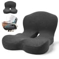 thumbnail image 1 of AMTPM Seat Cushion with Lumbar Support - L-Shaped Ergonomic Memory Foam Office Chair Cushion for Long Hours, Car Seat & Home Office (Dark Gray), 1 of 8