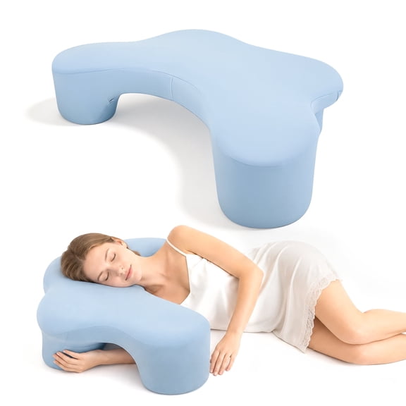 AMTPM Side Sleeper Pillow with Arm Hole, Ergonomic Memory Foam Pillow for Neck and Shoulder Pain Relief, Cooling Contour Pillow for Side Back Sleepers, Removable Washable Cover