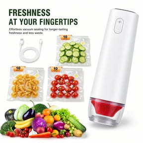 Doulami Handheld Vacuum Sealer for Food, 40KPA Seal Meal Saver, Compact Handheld Vacuum Sealer with 30 Reusable Bags, Portable Food Sealer