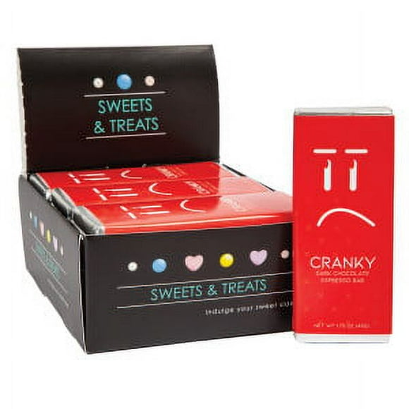 AMUSEMINTS DARK CHOCOLATE ESPRESSO EMOTION BAR CRANKY 1.75 OZ 24 ea