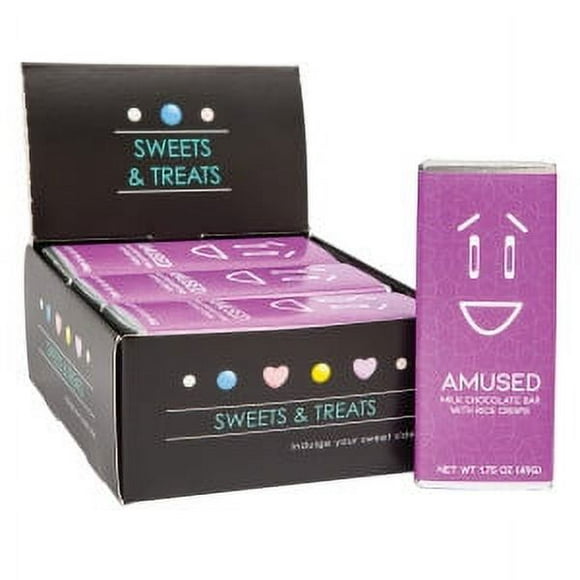 AMUSEMINTS MILK CHOCOLATE WITH CRISPY EMOTION BAR AMUSED 1.75 OZ 24 ea