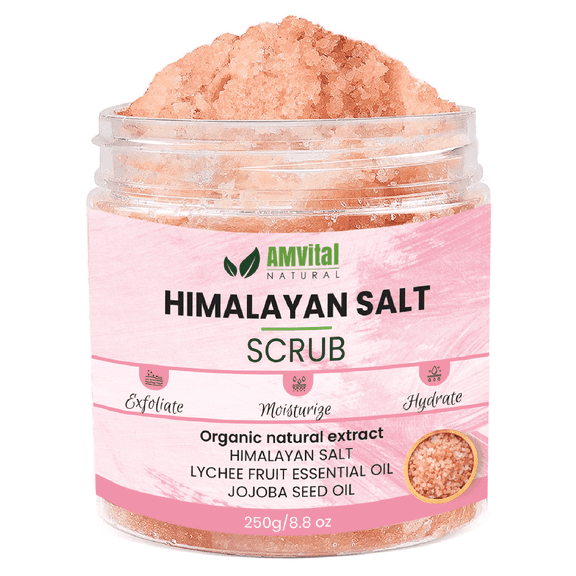 AMVital Himalayan Salt Body Scrub with Almond Oil for All Skin Types