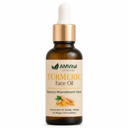 AMVital Turmeric Oil for Face - Pure and Natural Essential Oil for Moisturizing and Reducing Fine Lines, Dark Spots | Face Oil For All Skin Types