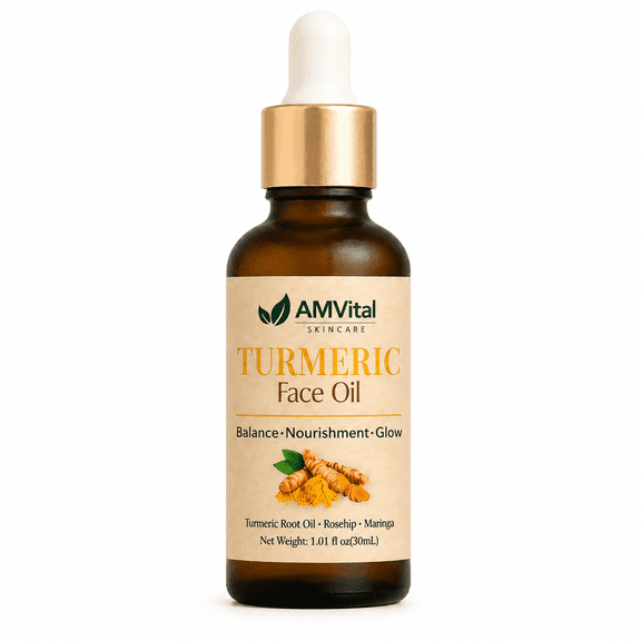 AMVital Turmeric Oil for Face - Pure and Natural Essential Oil for Moisturizing and Reducing Fine Lines, Dark Spots | Face Oil For  All Skin Types