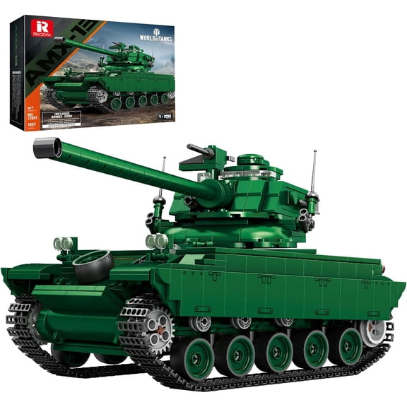AMX-13 Light Tank Building Set, 1:28 Scale Military French Tank Model Toy Set for Military Fans, 1037 PCS Collectible Building Block Kit, Ideal Gift for Adults Boys Age 14+