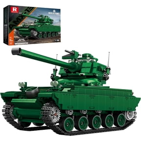 AMX-13 Light Tank Building Set, 1:28 Scale Military French Tank Model Toy Set for Military Fans, 1037 PCS Collectible Building Block Kit