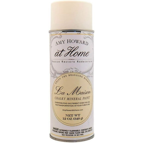 AMY HOWARD AT HOME - Chalky Mineral Spray Paint - All In One Paint - No Stripping, Sanding, or Priming - Matte Finish Chalk Paint for Furniture - La Maison (12 oz)