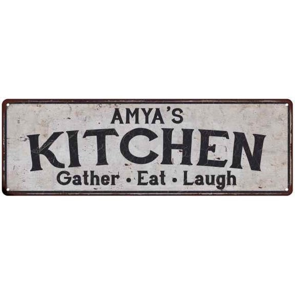 AMYA's Kitchen Rustic Chic Decor Gift 8x24 Sign 108240051075