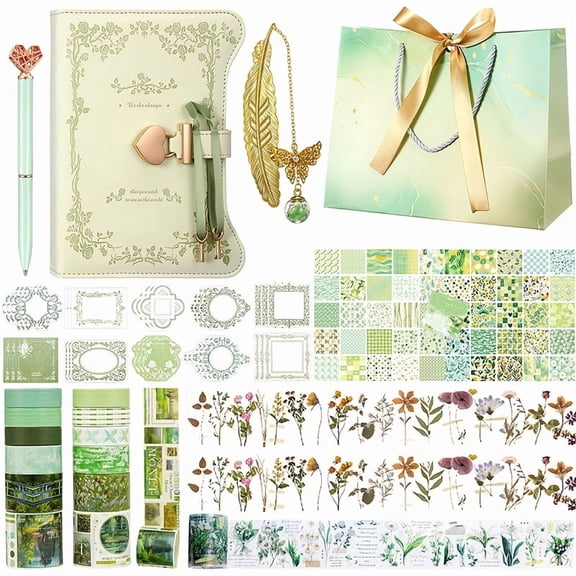 AMYAD DIY Locked Journal Scrapbook Kit, Personalized Craft Notebook for Teens Women