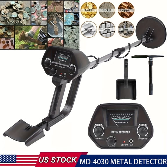 AMYAD LCD Metal Detector - Deep Sensitive Golden Digger Hunter w/Adjustable Stem & All Metal/Disc Modes