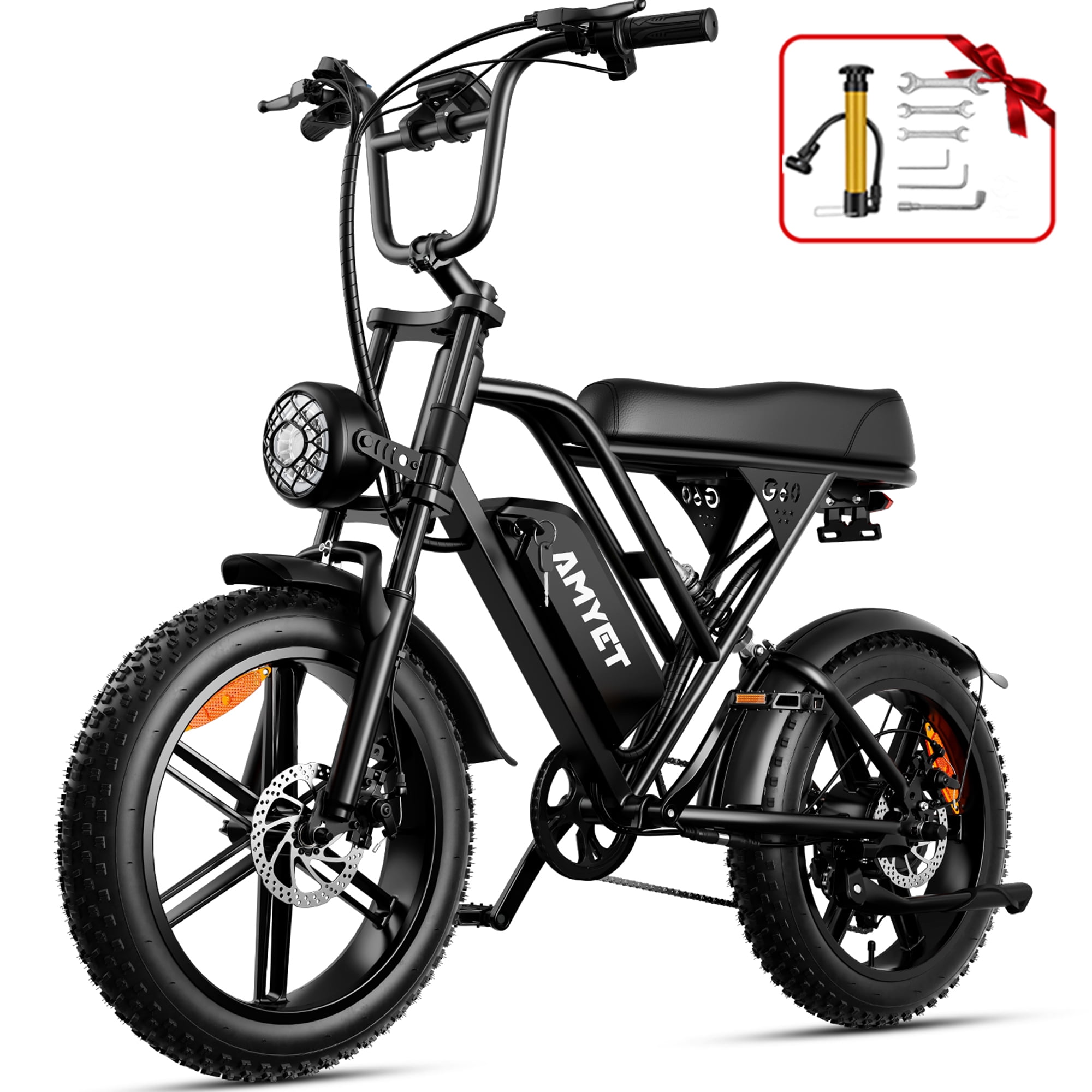 AMYET 750W Electric Bike Adult,48V/20Ah Dual Suspension 20" Fat Tire