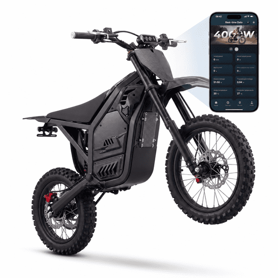 AMYET Electric Dirt Bike for Adults, 4000W Peak, 45 MPH, 48V 30Ah, 53-Mile Range, APP Control, UL 2272