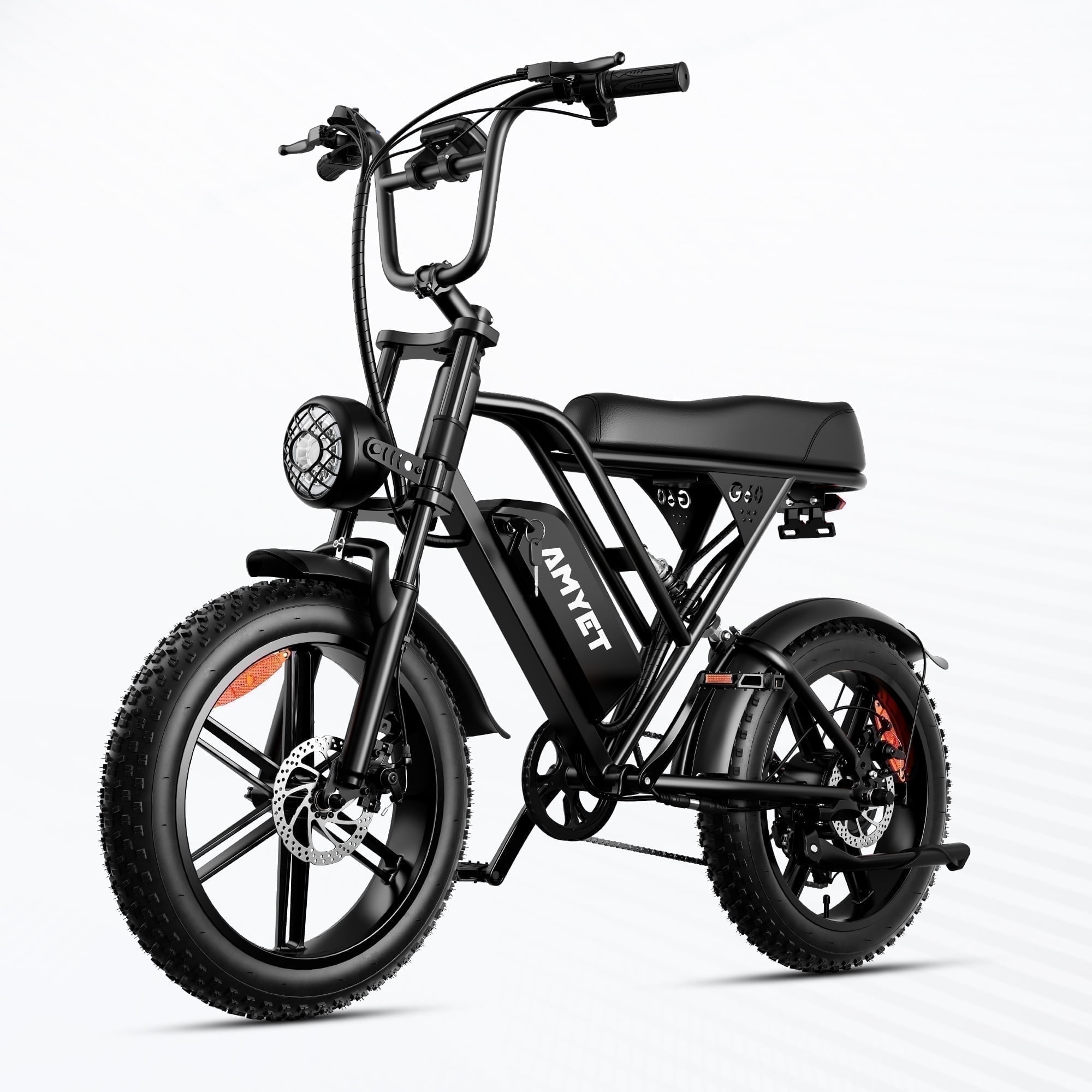 AMYET G60 Peak 1500W Electric Bike, 20" Fat Tire E-Mountain Bikes, 48V 20Ah 32MPH Ebike for Adults Full Suspension UL2849