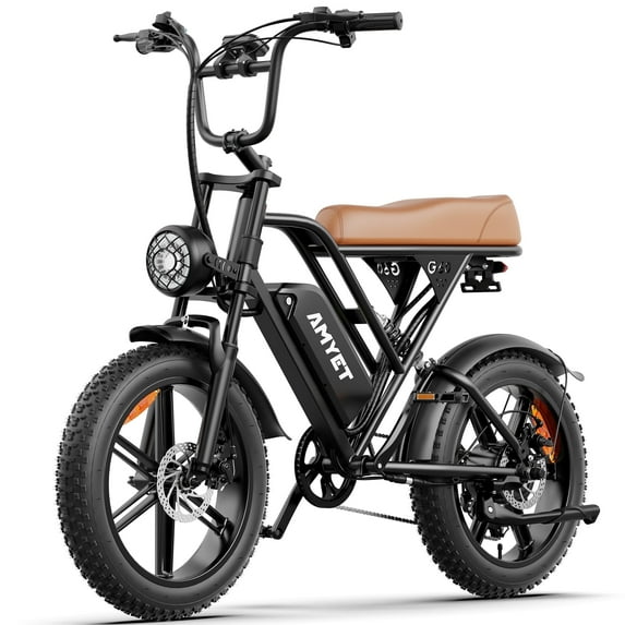 AMYET G60 Peak 1500W Electric Bike, 20" Fat Tire E-Mountain Bikes, 48V 20Ah 32MPH Ebike for Adults Full Suspension UL2849
