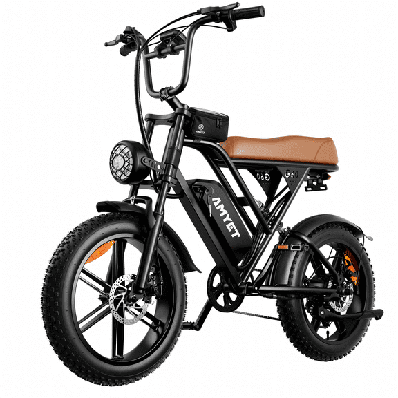 AMYET G60 Electric Bike for Adults, 750W Motor, 20 MPH, 48V 20Ah 960Wh Battery, 20" x 4" Fat Tires, Full Suspension, UL 2849