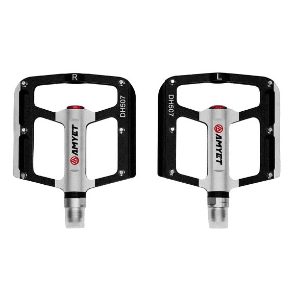 AMYET Mountain Bike Metal Pedals, 9/16" Universal Bicycle Foot Pedals, Durable Anti-Slip Design