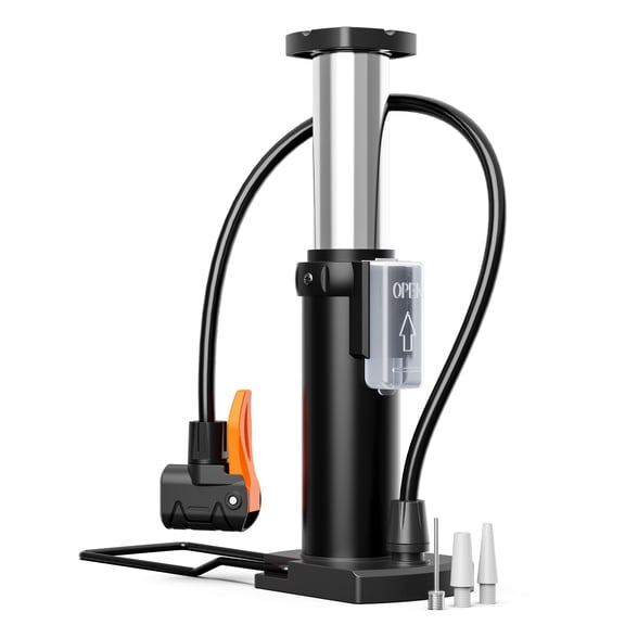 AMYET Portable Mini Bicycle Pump, 140 PSI Hand Air Pump with Presta & Schrader Valve, for Bike Tires, Balls, and Balloons