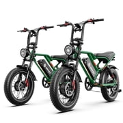 AMYET S8 Electric Bike for Adults Set of 2, 20 Fat Tire E-Mountain Bicycle, 750W Dual Motor 48V 25AH 7-Speed Ebike UL2849, E-bikes for Couples, Green