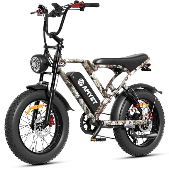 AMYET S8-S Electric Bike 1500W Peak 48V 20Ah 34MPH, 20"x4.0" Fat Tire Ebike for Adults, Hydraulic Disc Brakes, UL2849