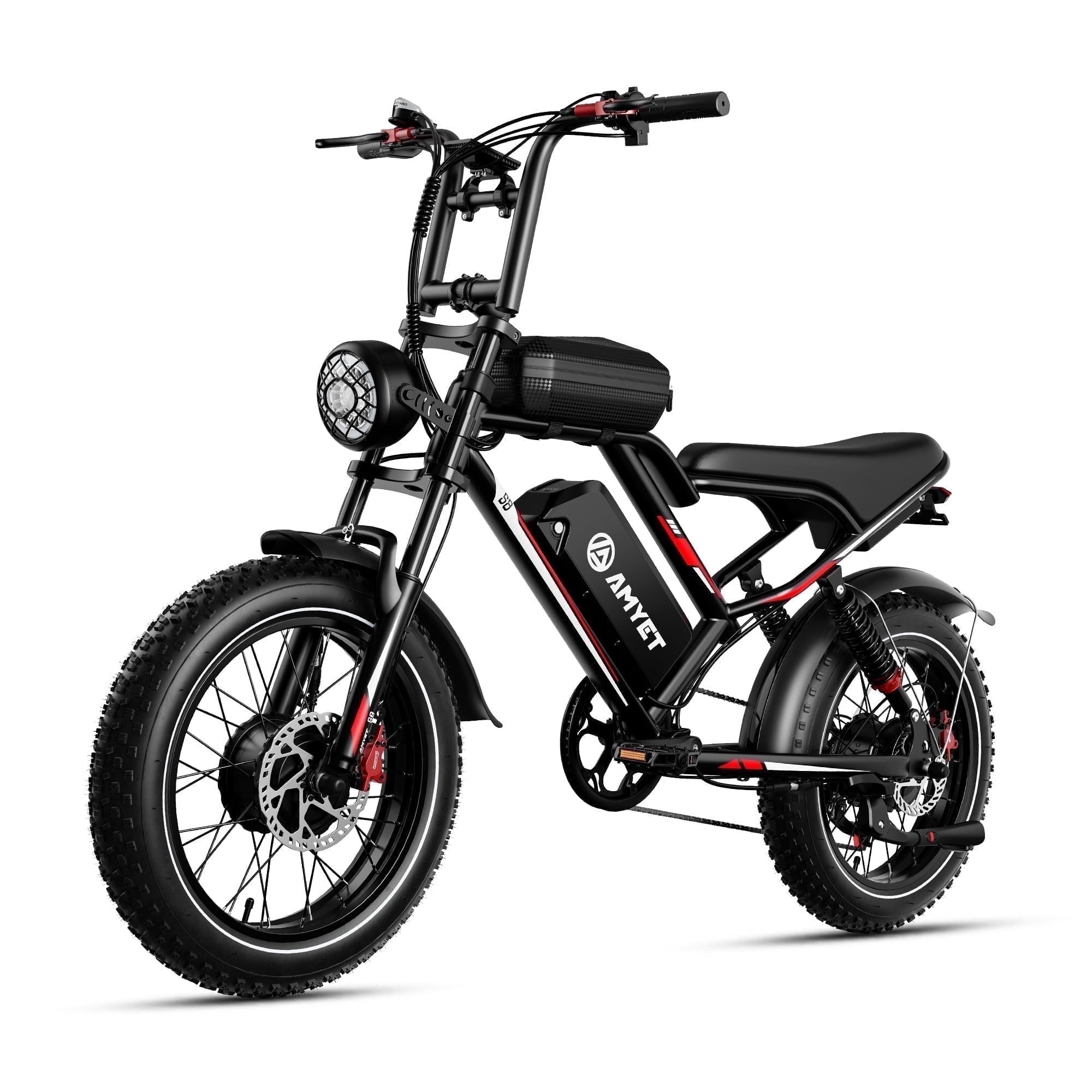AMYET S8 Electric Bike for Adult, 20"*4.0 Fat Tire Ebike, Peak 3000W Dual Motor 48V 25AH E-Mountain Bicycle UL2849