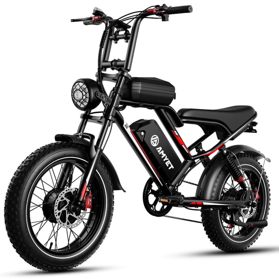 AMYET S8 3000W Peak Dual Motor AWD Electric Bike for Adult, 20" Fat Tire Ebike 48V 25AH 34MPH E-Mountain Bicycle UL2849