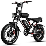 AMYET S8 3000W Peak Dual Motor AWD Electric Bike for Adult, 20" Fat Tire Ebike 48V 25AH 34MPH E-Mountain Bicycle UL2849