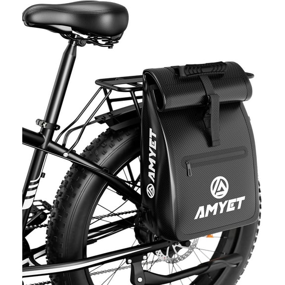 AMYET Waterproof Bike Pannier Bag, Nylon Bicycle Rear Seat Bag, Convertible Shoulder & Backpack