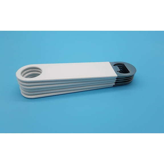 AMZ-14 Stainless Steel Bottle Opener with White Vinyl Grip 6 pack