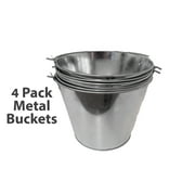 AMZ-15 Set of 4 Galvanized metal bucket - silver