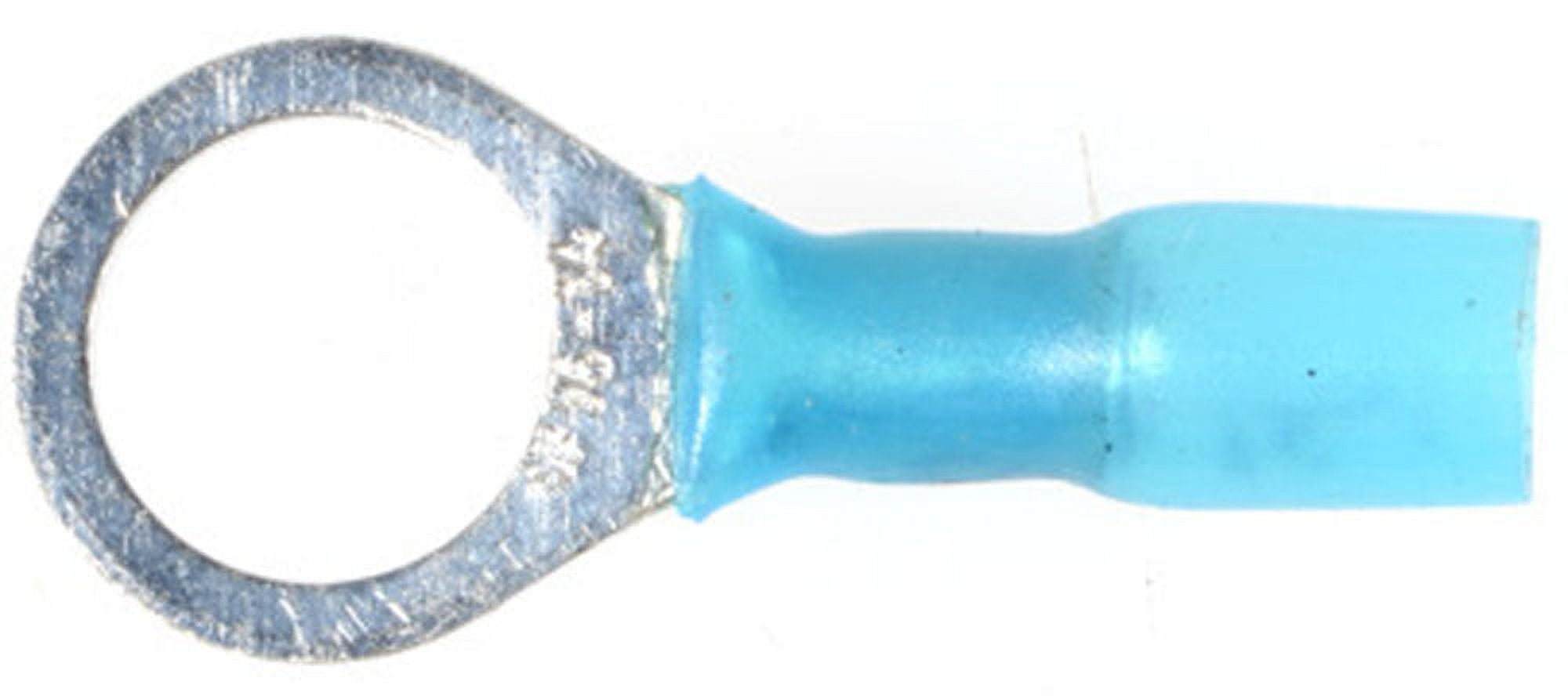 AMZ Clips And Fasteners 10 Krimp & Seal Ring Terminal 3/8"Stud 16-14 Gauge Blue