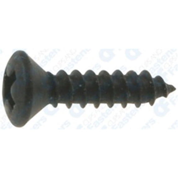 AMZ Clips And Fasteners 100 #4 X 1/2" Phillips Oval Head Tapping Screws Black