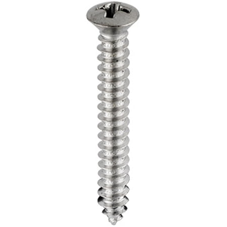 AMZ Clips And Fasteners 100 #8x1-1/4" Phillip Oval #6 Head Tapping Screw Chrome