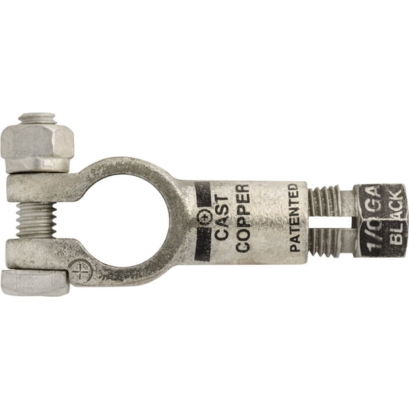 AMZ Clips And Fasteners 2 1/0 Gauge Straight Clamp Compression Battery Terminal Positive