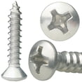 thumbnail image 1 of AMZ Clips And Fasteners 25 #10-12 x 2 1/4" (FT) Self-Tapping Screws Philips Oval Head Type A Stainless A2 (18-8), 1 of 3