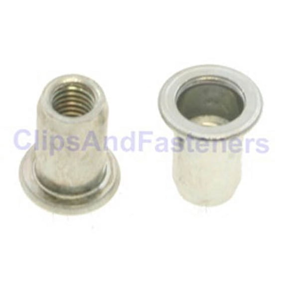 AMZ Clips And Fasteners 25 M6-1.0 Large Flange Thin Sheet Steel Nutserts
