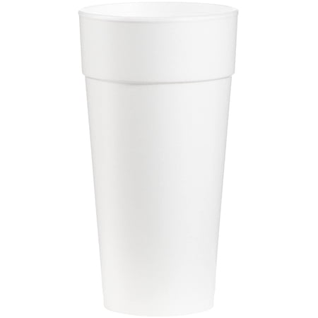 AMZ Empire 24 Oz Foam Cups With Lids, Insulated Styrofoam Disposable White Coffee Cup With Cover Lid, Pack of 40 Sets For Hot or Cold Drink, 40/Case