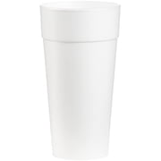 AMZ Empire 24 Oz Foam Cups With Lids, Insulated Styrofoam Disposable White Coffee Cup With Cover Lid, Pack of 40 Sets For Hot or Cold Drink, 40/Case