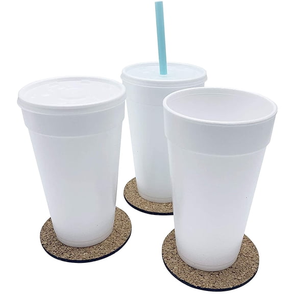 AMZ Empire Dart Disposable Coffee Cups Foam Hot Drink Beverage To Go 20 Ounce 50/Case With Lids