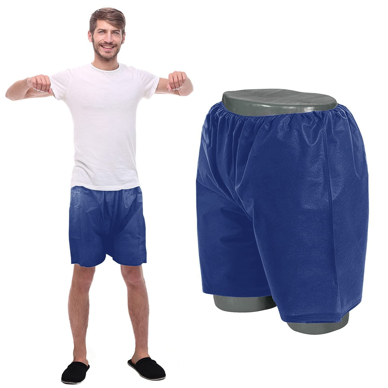 AMZ Medical Supply Disposable Shorts for Men, Unisize, Pack of 200 Dark