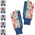 thumbnail image 1 of AMZ Supply 6 Pairs Flowers Blossom Print Gloves Medium Size Dark Blue Floral Pattern Workwear Gloves Pack of 12, 1 of 6
