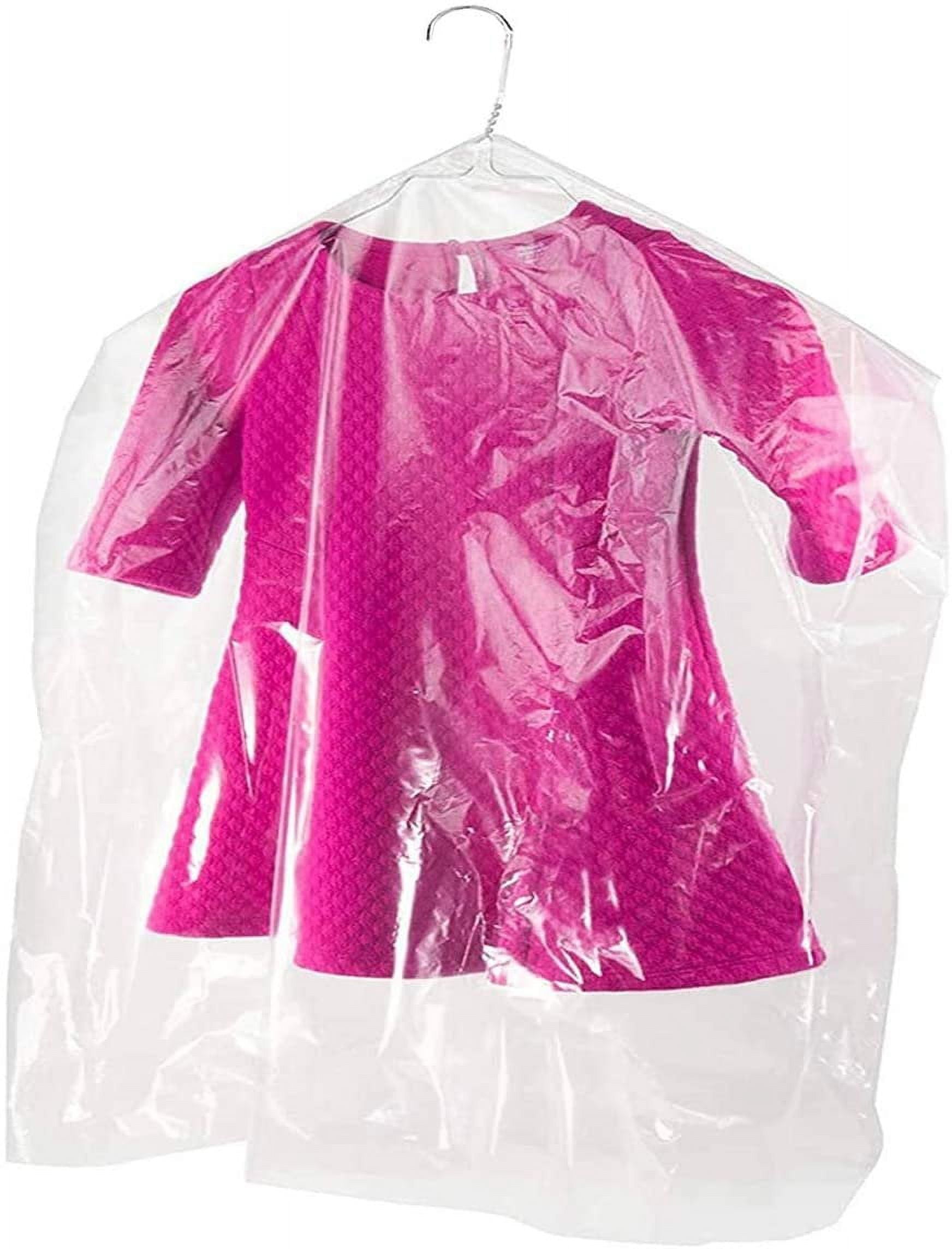 AMZ Supply Clear Dry Cleaner Bags 0.6 Mil Cover Bags Gusseted Hanging