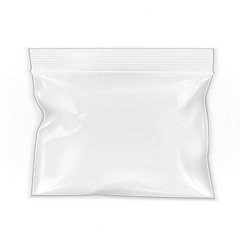 1000 2x3 Zip Seal Top Squeeze Lock Bags White Block 2mil White