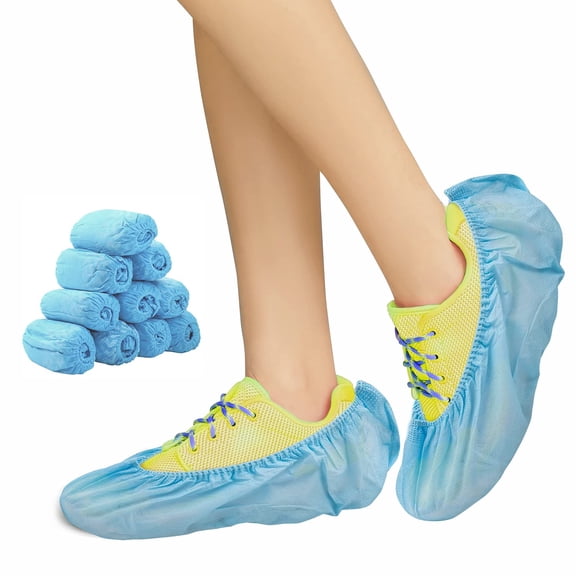 AMZ Supply Disposable PP Shoe Covers Blue Boot Protectors Recyclable XL Size Pack of 300